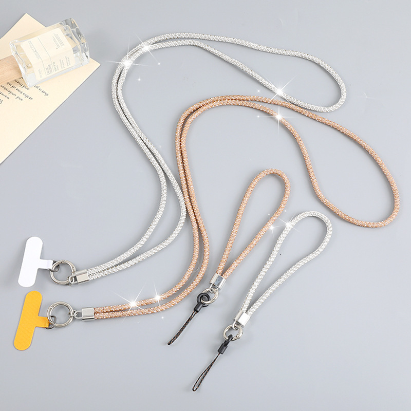 Ins new rhinestone lanyard long crossbody short wrist style mobile phone chain keychain pendant