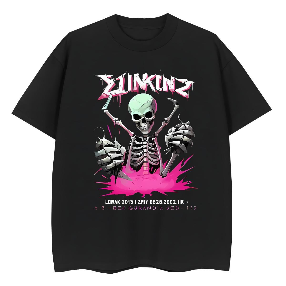 Brand T-Shirts for Women 100% Cotton 230g Breathable Daily Outfit skull Unisex Tshirts Soft Cartoon Print Tops Shirt