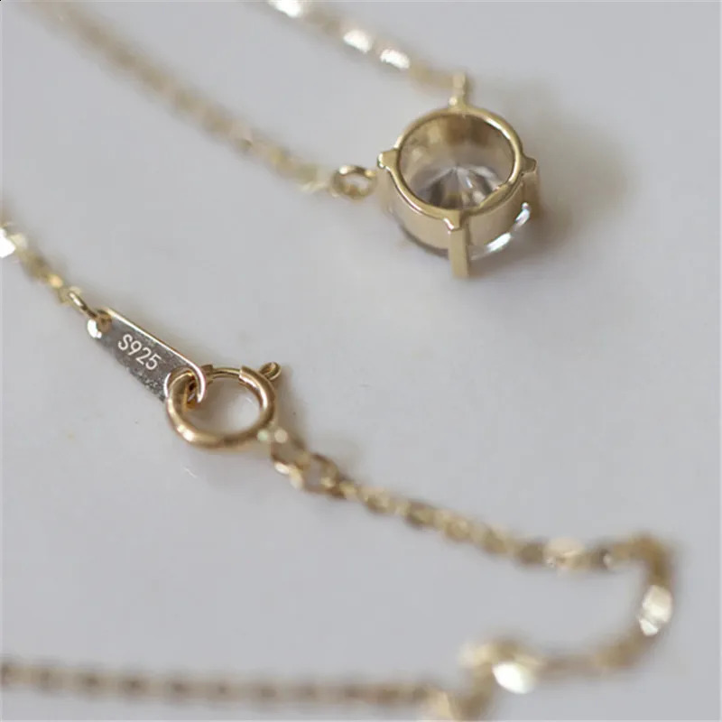 925 sterling silver French simple crystal pendant Kravik chain necklace womens party gold-plated 14k gold jewelry 240906