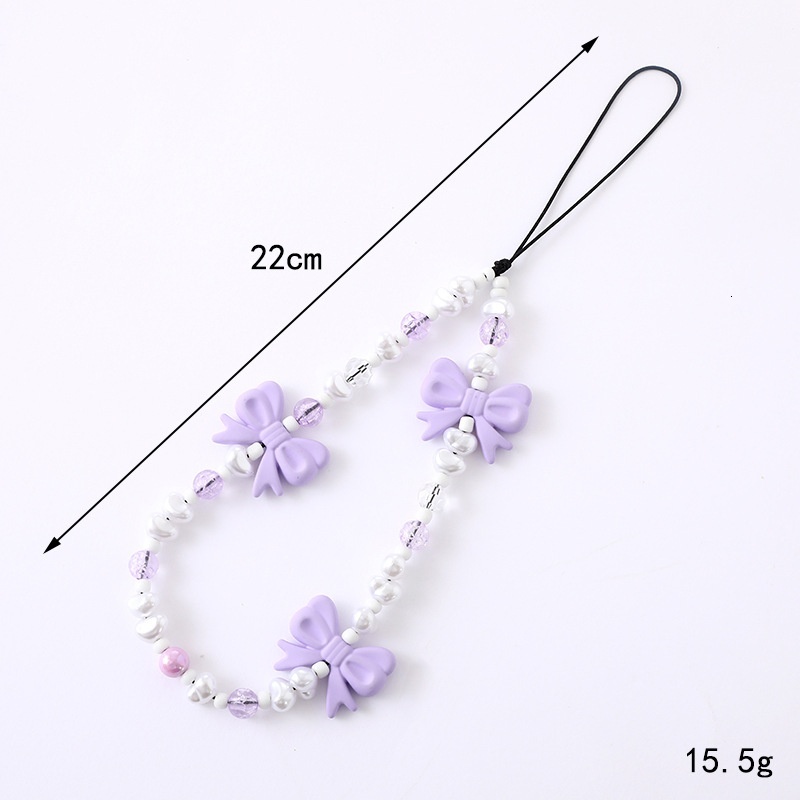Yilian Instagram style bow bead mobile phone wrist hanging rope best friend gift cute loss and anti fall chain for women