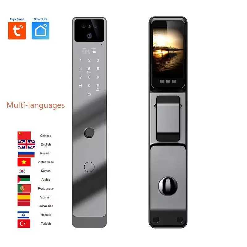 H7 Smart Door Lock 3D Facial Recognition Smart Home Door Lock WiFi Digital Electronic Lock WiFi Camera Rfid Card CL240907