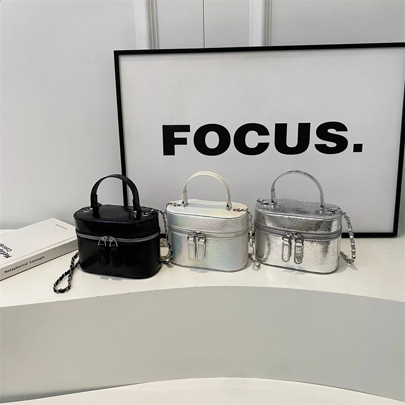 Solid color PU Leather Women Bags For Mini Box Shape Shoulder Bag Fashion Trend Womens Handbag and Purses 240906