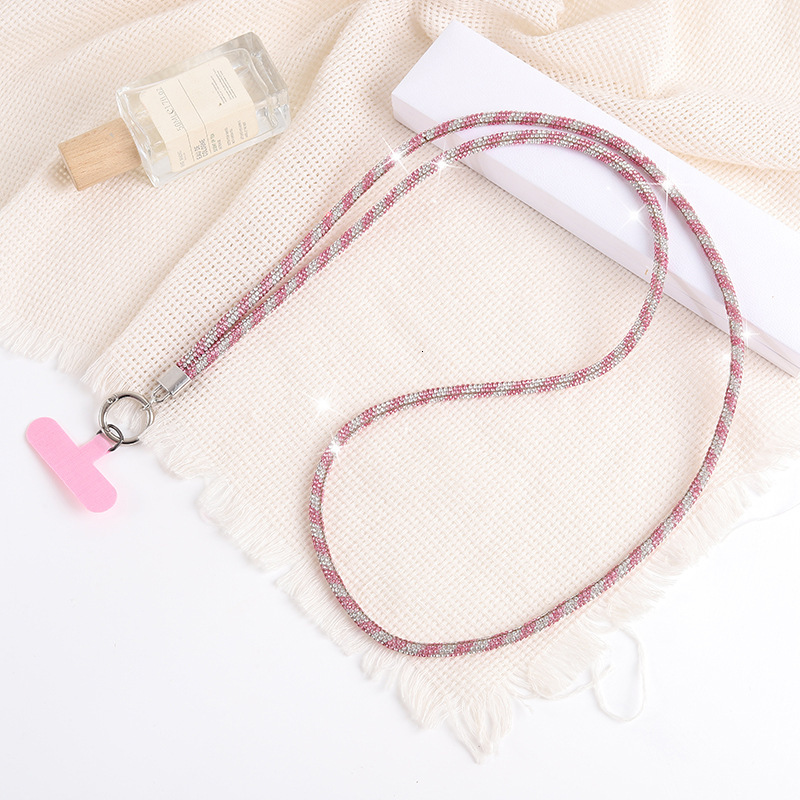 Light luxury new lanyard long rhinestone crossbody phone case keychain pendant high-end chain decoration