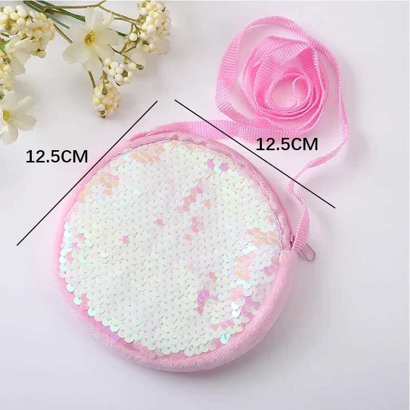 Kindergarten 2-4 Year Old Girl Messenger Bag Fashion Princess Girl Cute Plush Glitter Shoulder Bag Coin Money Bag W240906