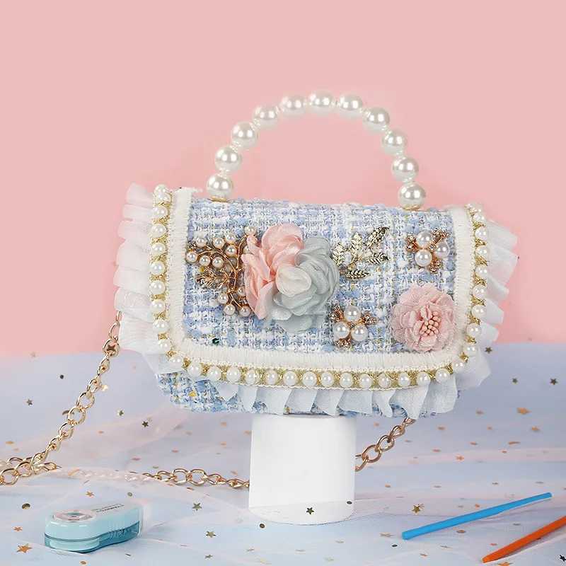 Cute girl princess cross body bag wool childrens fashion wedding handbag Kawaii baby wallet and handbag gifts W240906