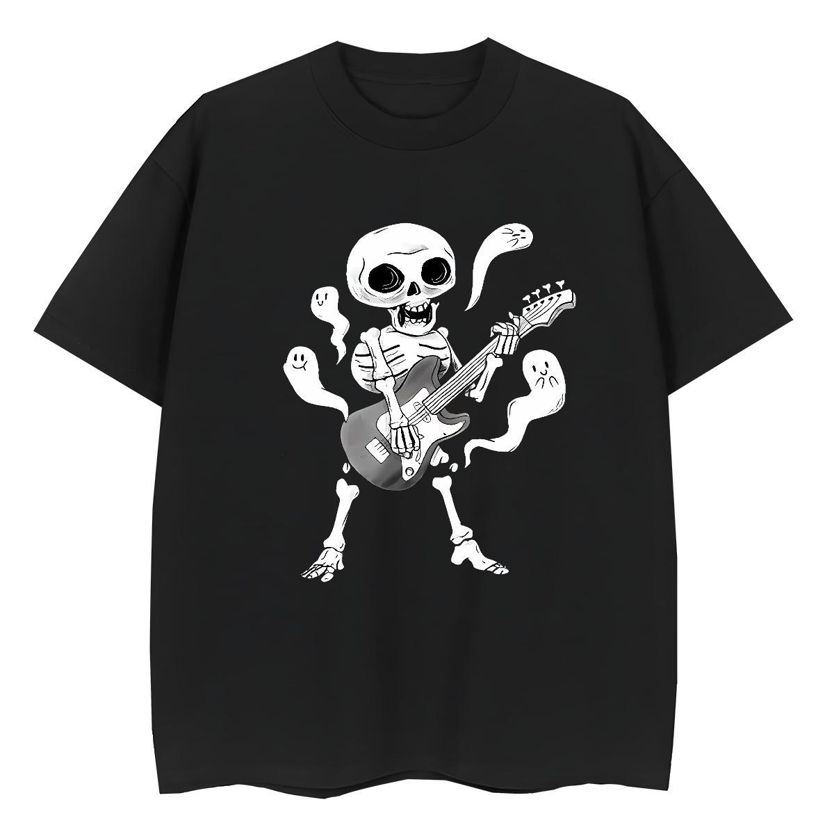 Custom T shirt 230g Cotton Crew Neck Breathable Hip Hop skull Lady T shirt Brand Black White Tops Shirt