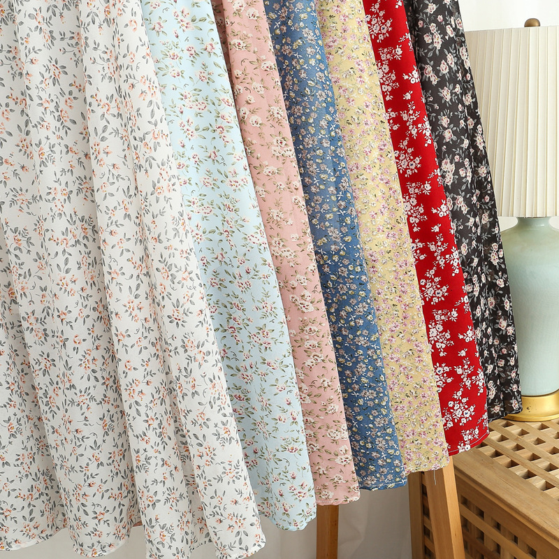 Clothing fabrics chiffon chiffon crinkle woven fabric digital printing fabrics factory direct supply