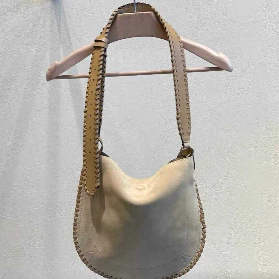Small niche design frosted suede woven saddle shoulder bag autumn and winter large capacity shoulder bag for women 240915