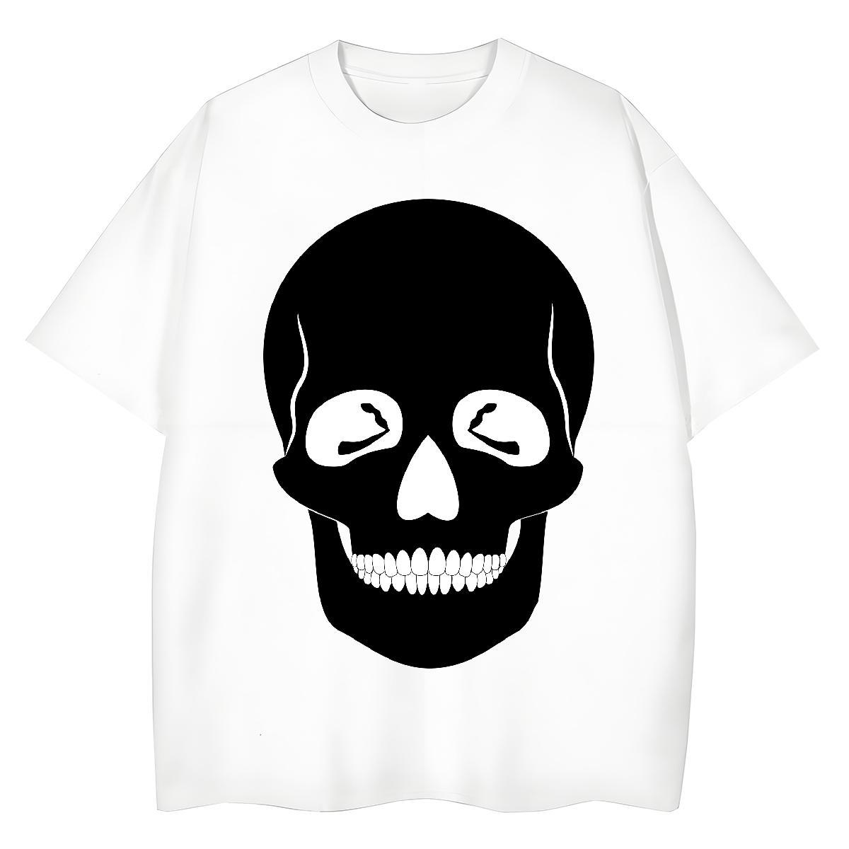 Brand T-Shirts 230g Cotton O Neck Short Sleeves Summer Casual skull Women Tees High quality Custom Printed Wear