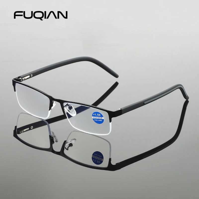 Brand designer reading glasses mens fashion half frame elder glasses retro business diode glasses+1.0 1.5 2.0 W240907