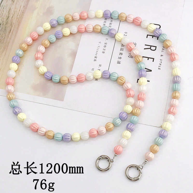 Yilian New Colorful Pumpkin Beads Diagonal Cross Shoulder Strap Chain Beaded Phone Case Beauty Long Rope Hanging Neck Anti Drop