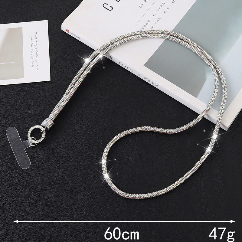 Light new luxury high-end water diamond crossbody luggage, keychain, pendant, mobile phone hanging rope can be carried