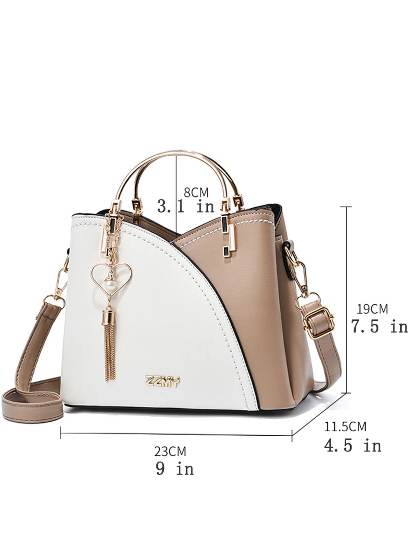 Fashionable two tone handbag colorful lock cross body bag womens office and work wallet with pocket charm 240904
