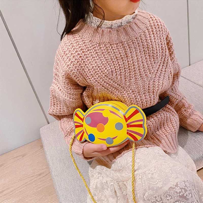 Cute candy childrens cross bag PU leather cartoon girl shoulder bag wallet childrens handbag cute princess wallet childrens bag W240906