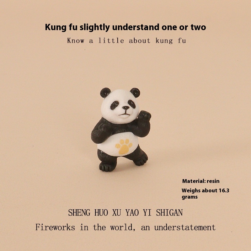 Adorable Kung Fu Panda DIY Mini Scene - Unique Car Ornament with a Touch of Fun