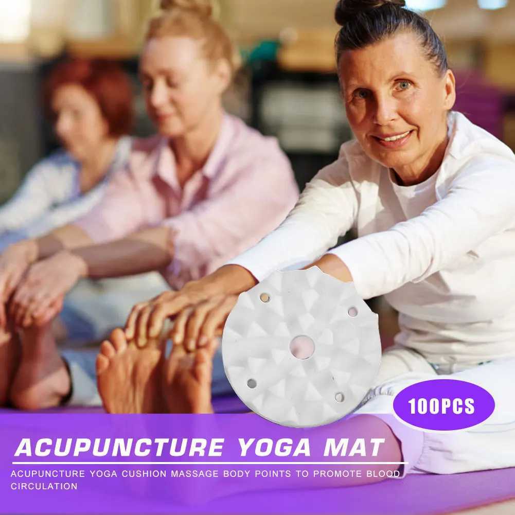 100 Acupressure yoga mats pointed Pilates mats plastic lotus exercise needles for indoor sports decoration W240906