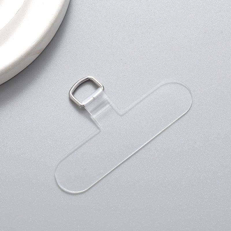 Mobile phone lanyard patch TPU integrated molding sturdy pad anti loss strap D buckle clip transparent ultra-thin back sticker