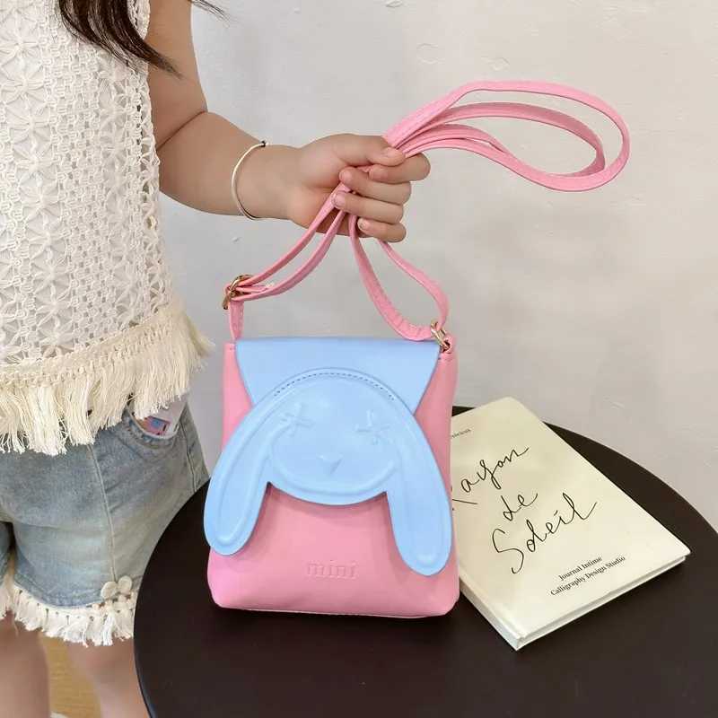 Childrens Bag Cute Rabbit Contrast Color Variable Cross Small Square Bag Girl Baby Replacement Accessory Bag W240906