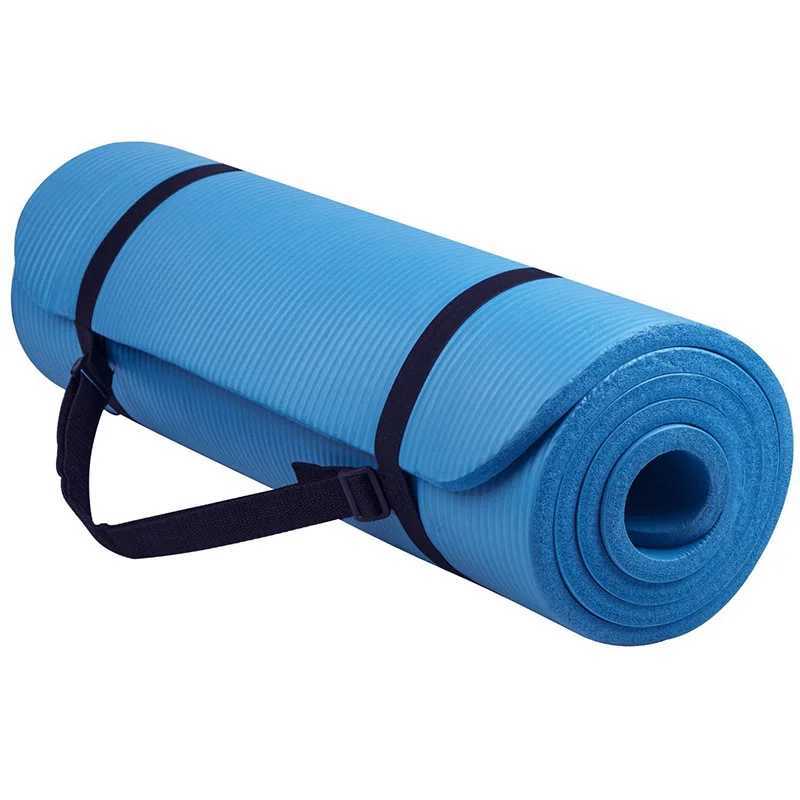 Balanced multi-purpose 1/2 inch ultra thick high-density tear resistant exercise yoga mat with shoulder straps W240906