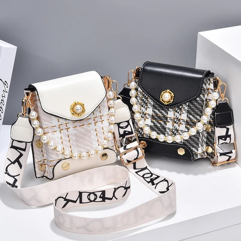 Fashion er womens cross body bag cute princess wallet classic shoulder bag summer pearl chain phone bag 240904