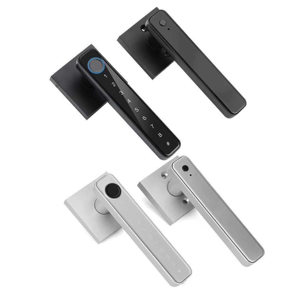 Intelligent door lock TYA/TTLOCK application controls fingerprint security handle lock TYPE-C emergency charging suitableCL240920