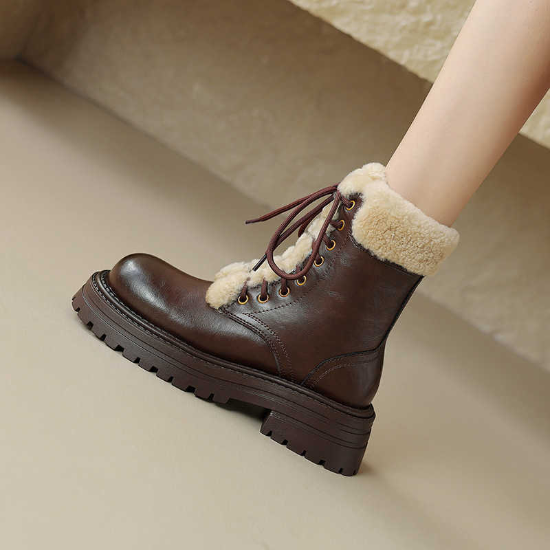 CMM Sweet and Spicy Senior Velvet Strap Thick Bottom Boots Womens Black Short Boots Winter Snow Boots