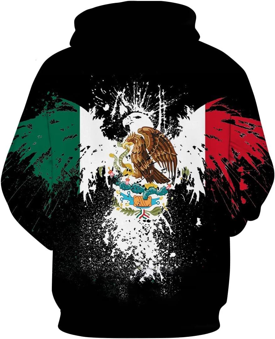 Hoodie for Mens Womens Men Women Long Sleeve Hoodie Sweatshirt Mexico Flag 3D Print Casual Hooded Pullover Graphic Hoodies sweatshirt Pullover Long Sl