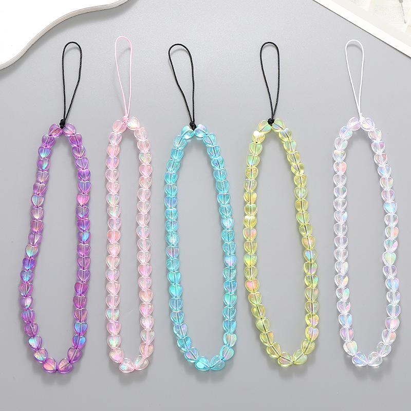 Mermaid Ji Love Beaded Chain Case Hanging Pendant Drop and Anti Loss Phone Rope Female