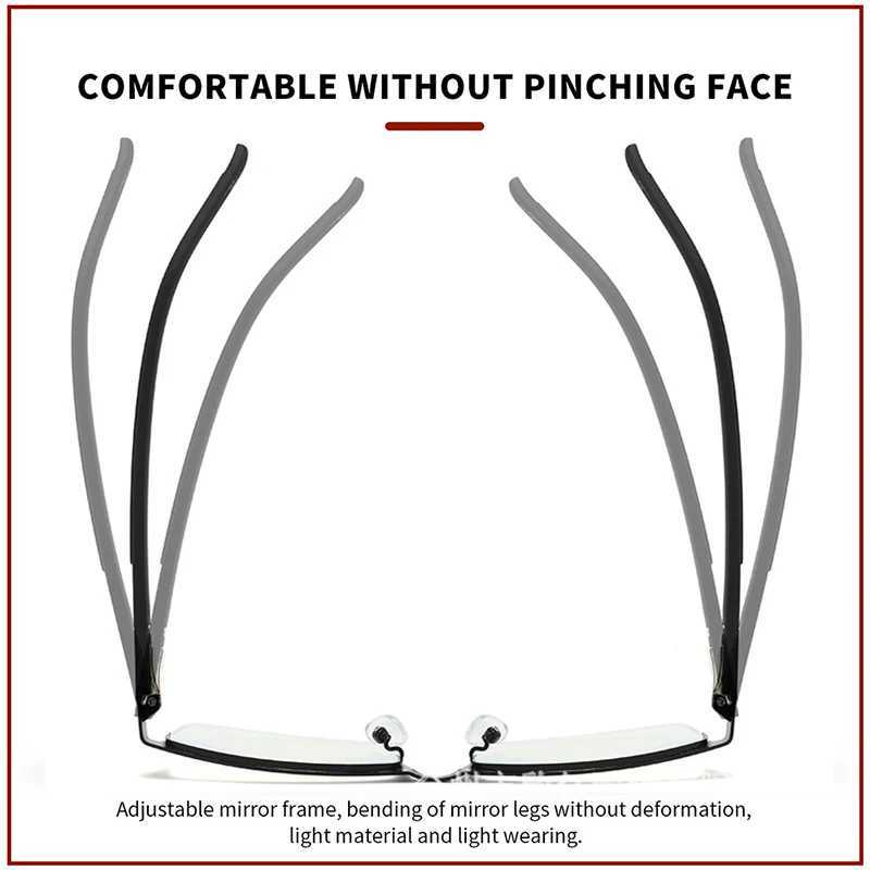 Brand designer reading glasses mens fashion half frame elder glasses retro business diode glasses+1.0 1.5 2.0 W240907