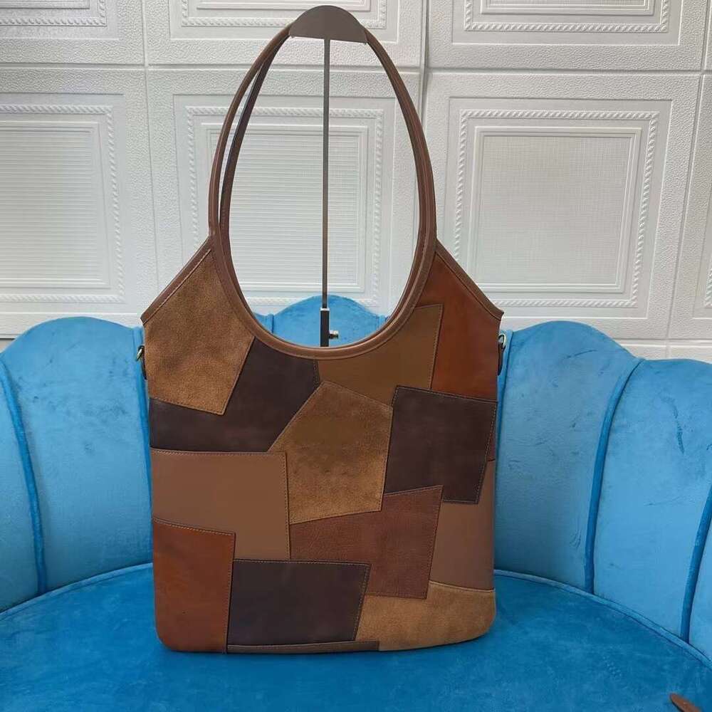 Top Quality 10A Designer Genuine Leather Splicing Underarm Fabric ing Tote Zipper Pocket Shoulder Bag Fashion Women Handbag