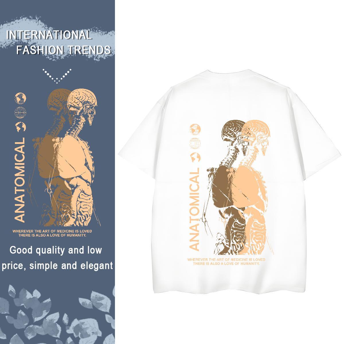 DIY T-Shirts for Women 100% Cotton 230g O-Neck Short Sleeve Street skull Women Tees Female Custom Print Oversized Tee Shirt