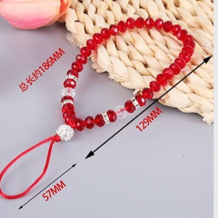 Creative new crystal short bracelet pendant transparent lanyard simple and exquisite mobile phone ornament