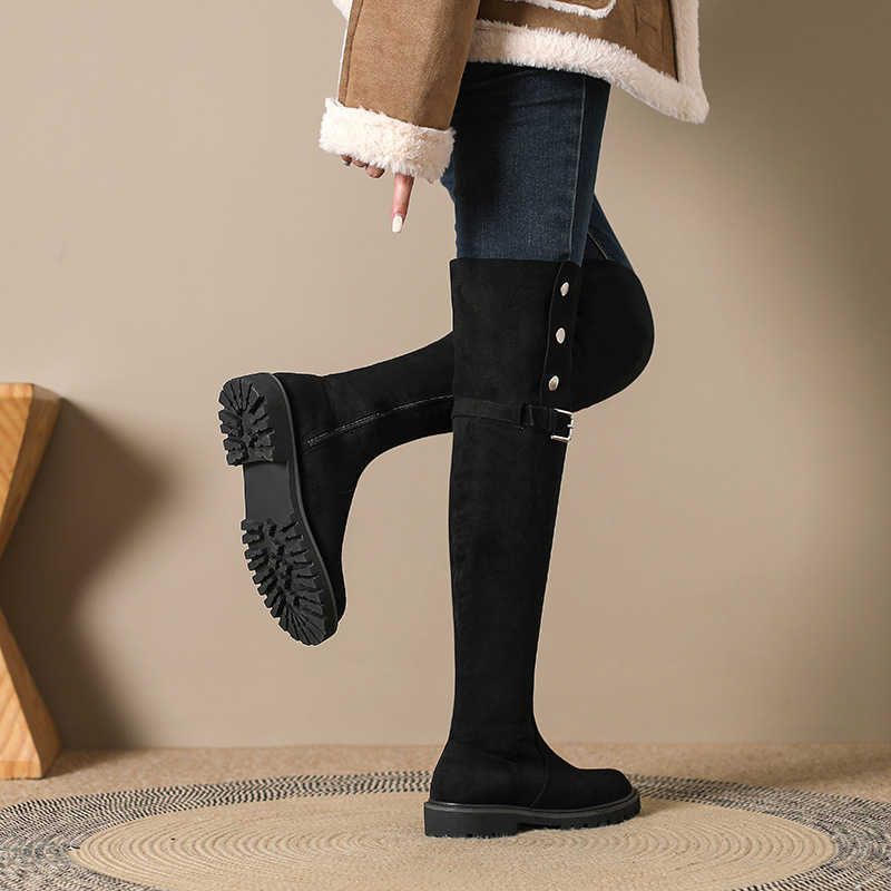 Knee Over Martin Boots Look Slimmer Long Fashion Boots For Women Autumn Winter Thick Soled Long Boots For Women High Knight Boots 240826