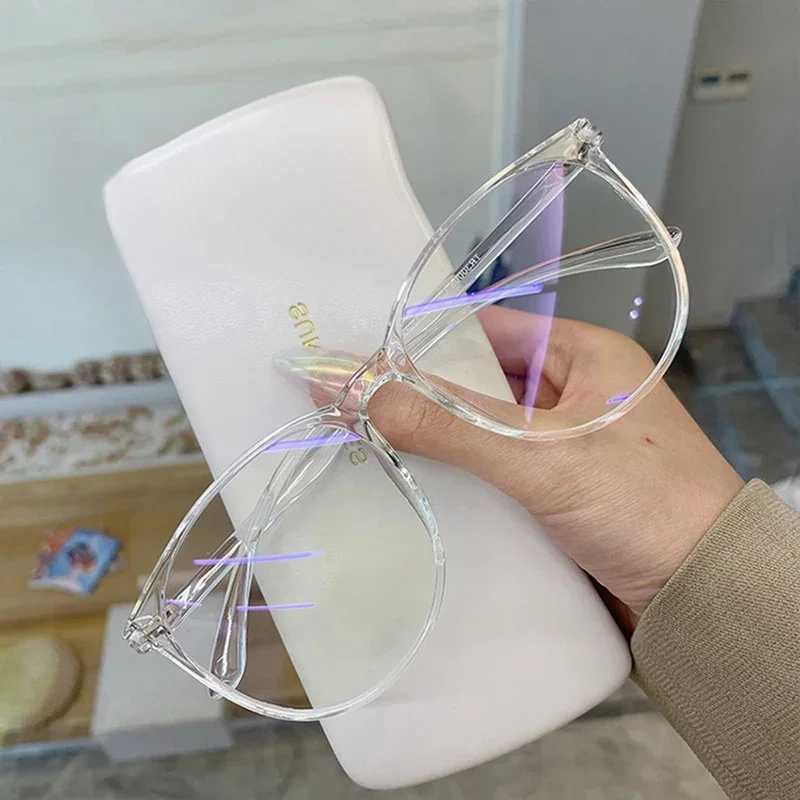 Anti blue light circular blocking glasses transparent computer glasses frame womens optical glasses 2024 new model W240906