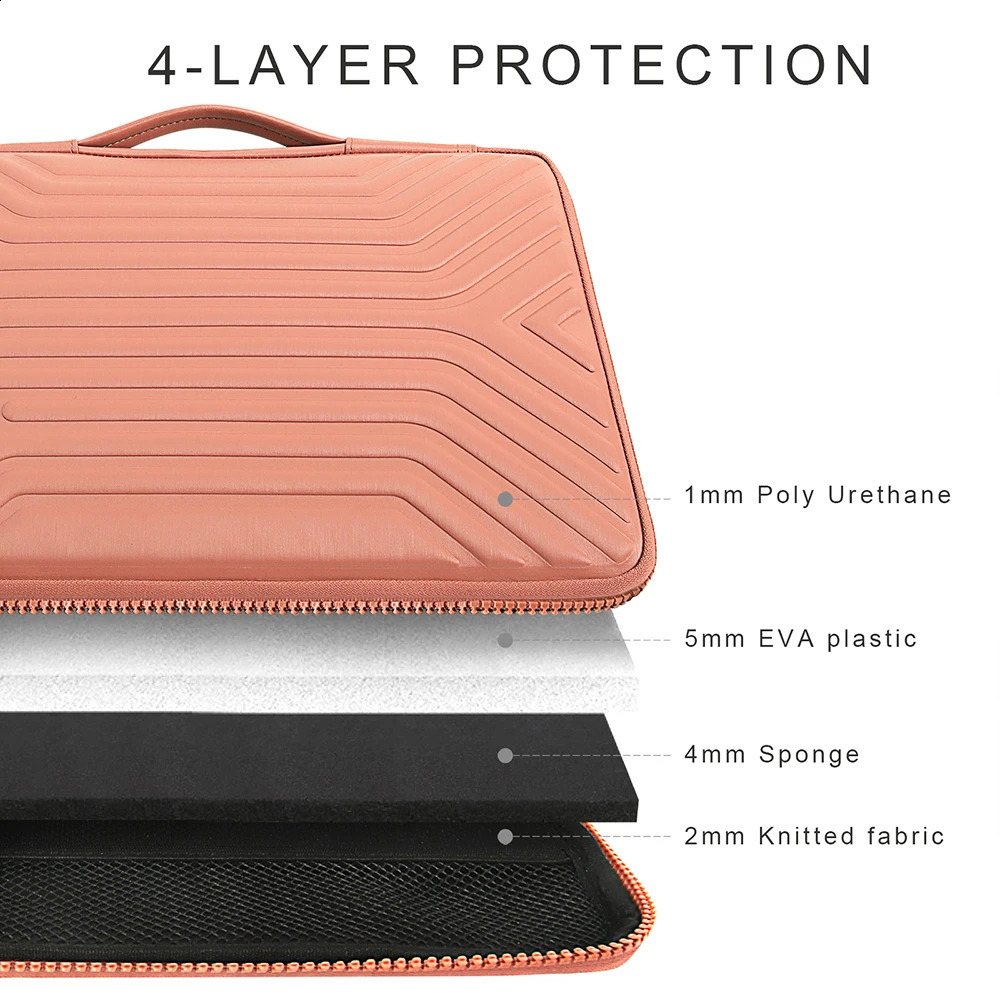 Domiso Fashion hard shell laptop case suitable for 10 inch 13 inch 14 inch 15.6-inch laptop bag waterproof laptop bag pink 240903