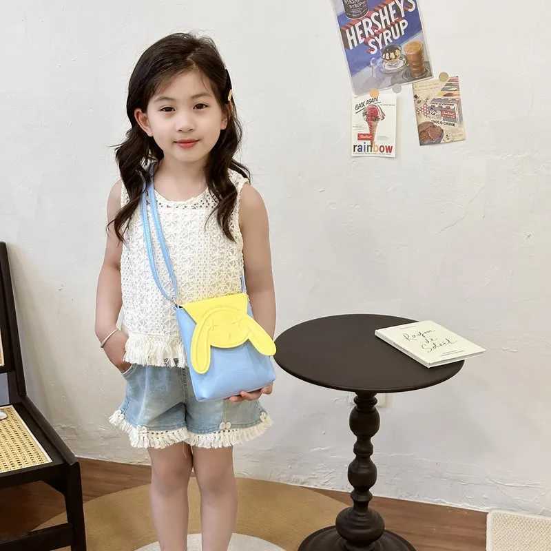 Childrens Bag Cute Rabbit Contrast Color Variable Cross Small Square Bag Girl Baby Replacement Accessory Bag W240906