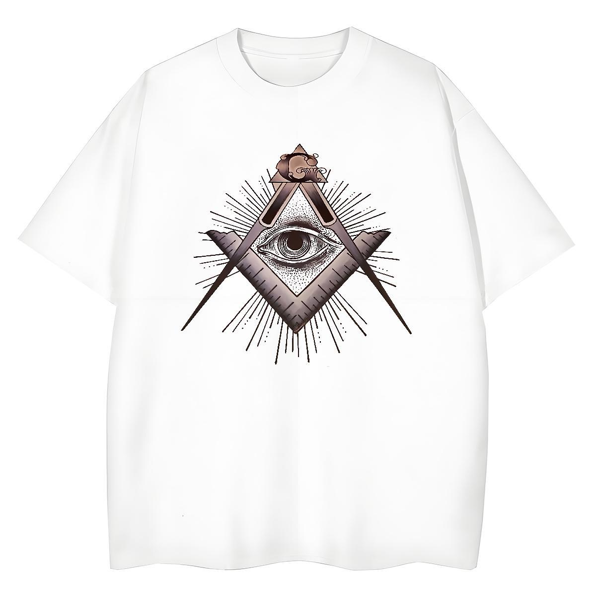 Fashion Casual Women T Shirts 230g Pure Cotton Breathable Hip Hop eye of the devil Women Tees Unisex DIY Anime Printed Polos