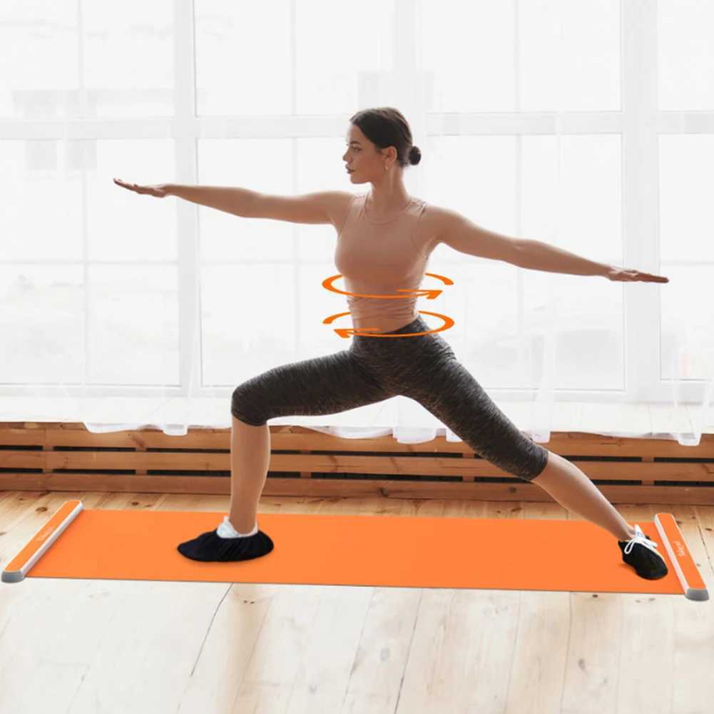 140/180/200cm yoga slide exercise mat Glide Pilates slide training board mat for ice hockey roller slide leg exercise W240906