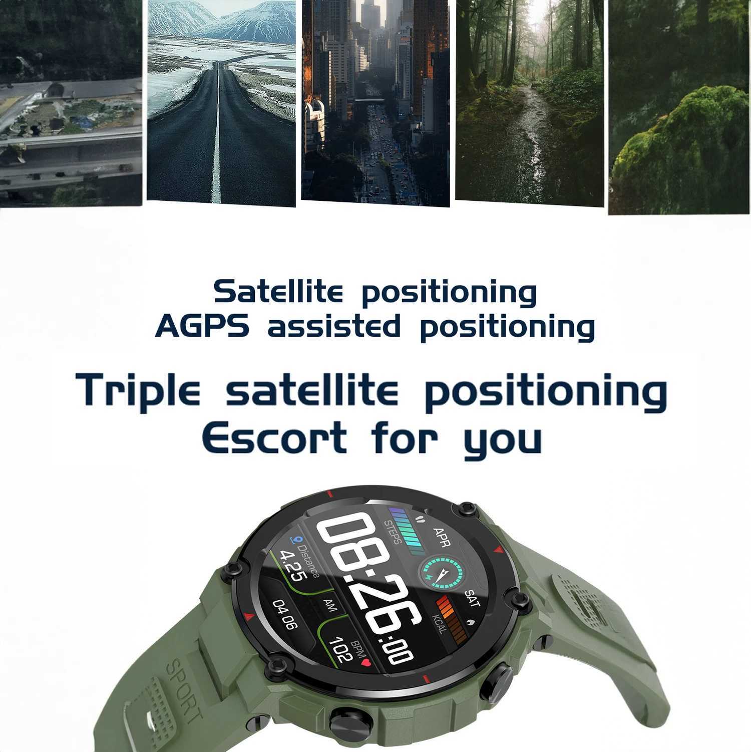 Integrated GPS Smart Watch for Men HD Large Round Screen BT Call Multiple Sport Modes IP68 Waterproof Mens Smartwatch M240907