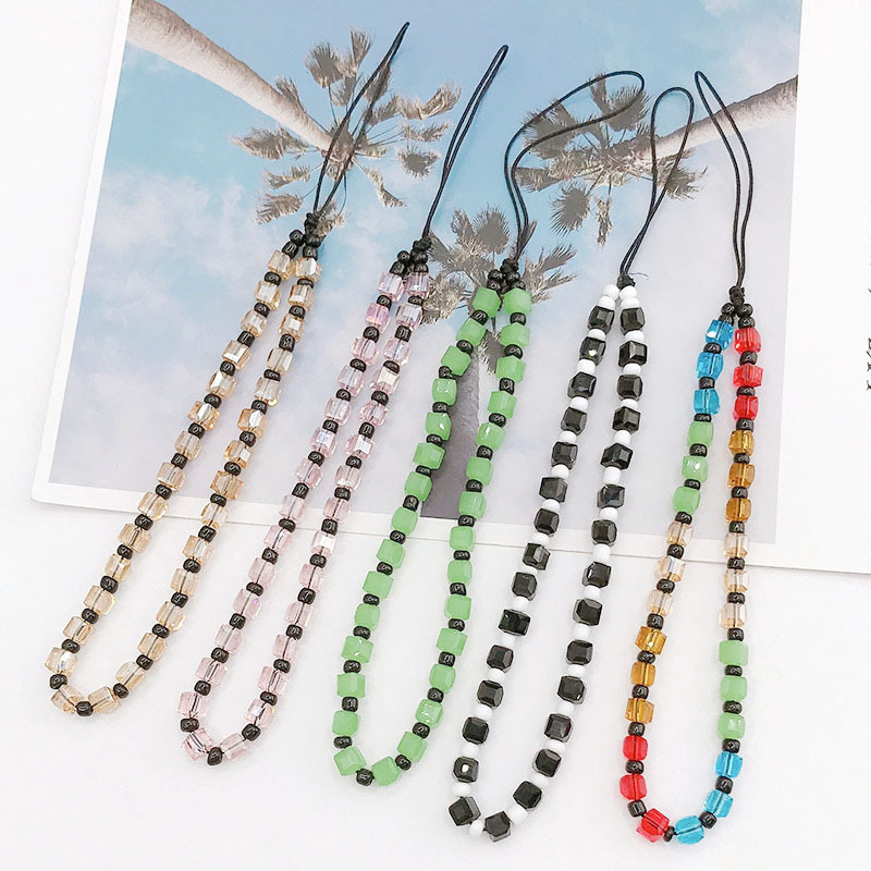 Yilian new crystal bead chain hanging accessory, wrist short, high-end anti loss accessory for women, mobile phone rope