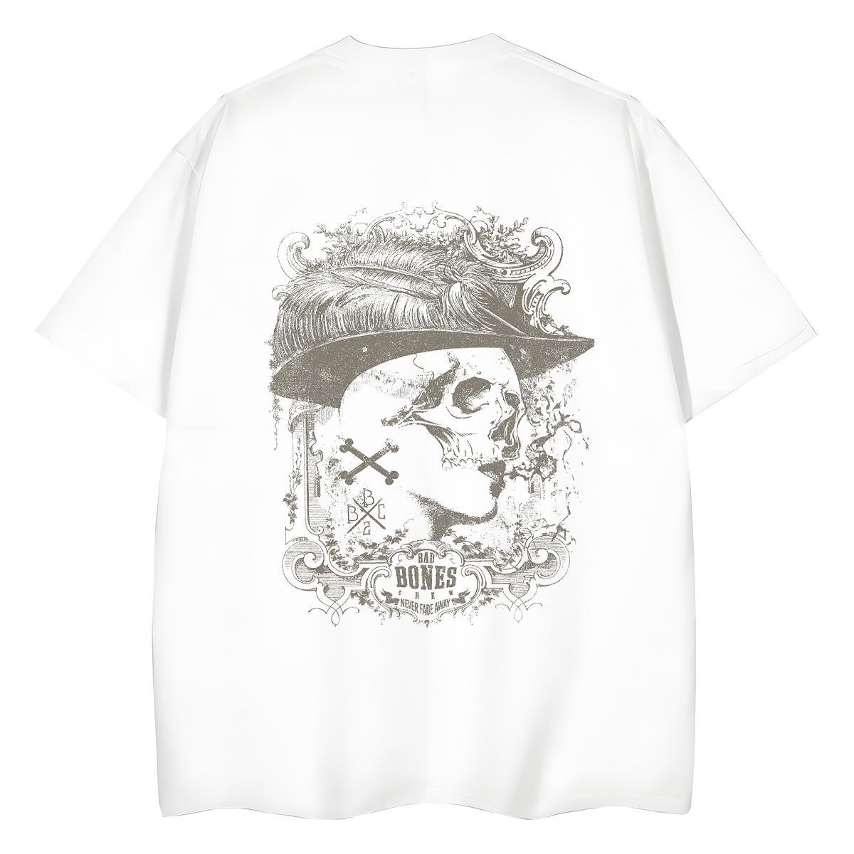 2024 DIY T Shirt For Woman 100% Cotton 230g Breathable Crew Neck Casual Beach skull Unisex Tshirts Free Shipping Oversized Clothings