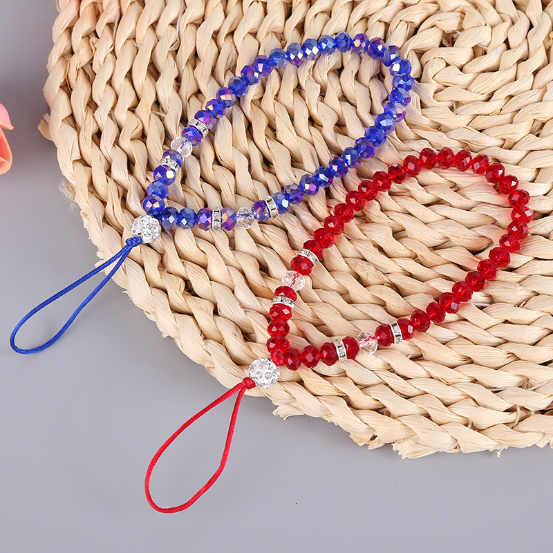 Creative new crystal short bracelet pendant transparent lanyard simple and exquisite mobile phone ornament