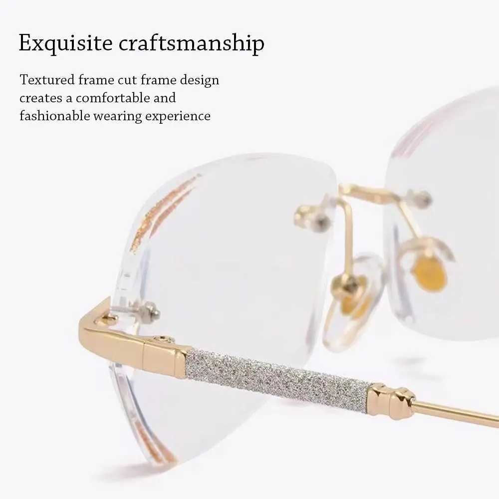 Mens womens portable diamond visual care ultra light frame Myopia glasses anti blue light glasses W240906