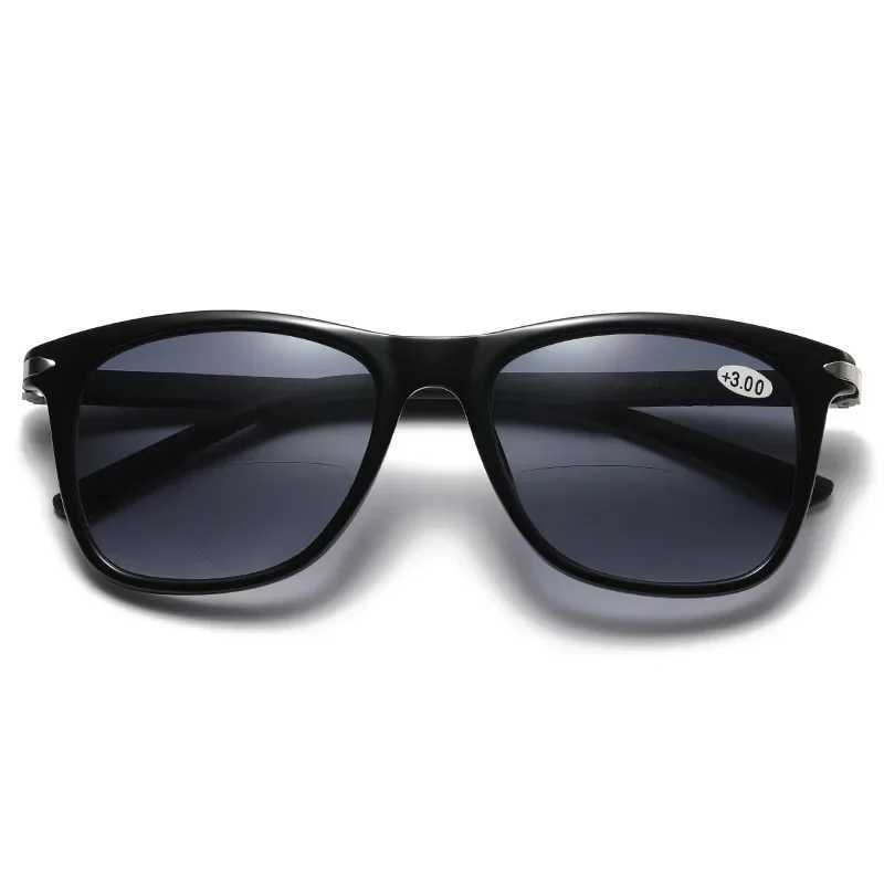 Sunglasses for women and men bifocal sun reading glasses UV sunshade glasses elder glasses square+1.0+1.5+2.0+2.5+3.0+3.5 W240907