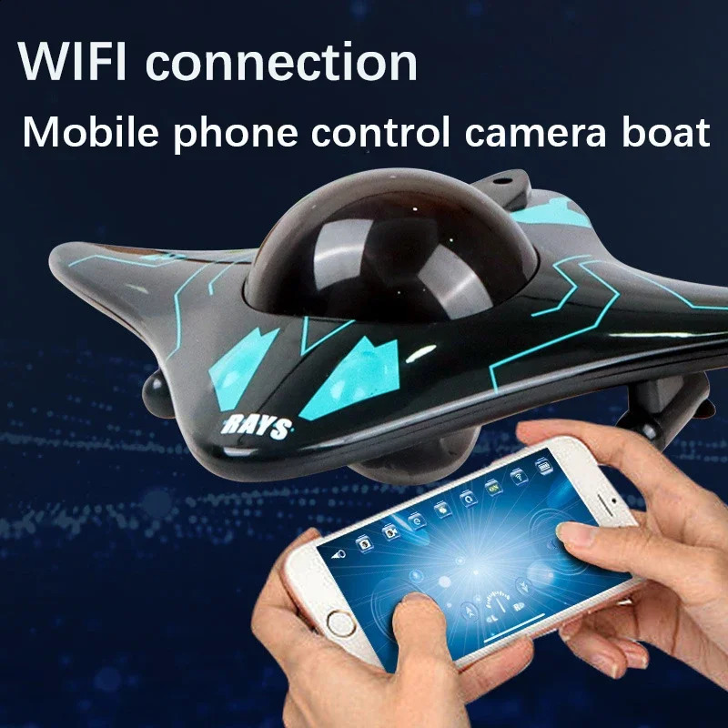 6CH RC Boat Submarine With Camera Underwater Remote Control Wifi FPV Boats Radio Toys For Kids Gifts 240905