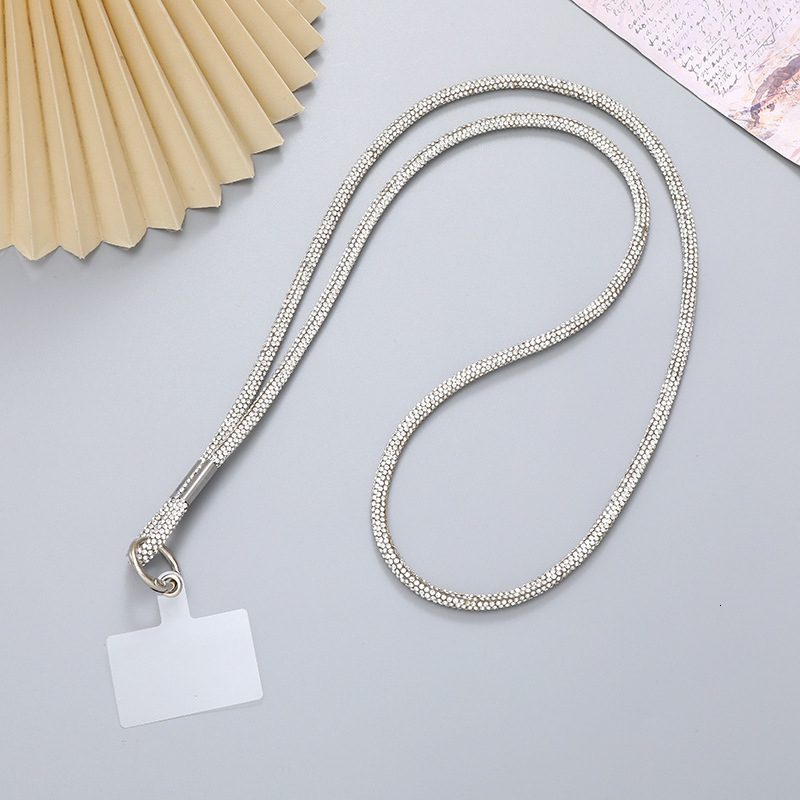 Yilian's new 6mm rhinestone crossbody case hanging rope with a high-end feel, flash diamond chain, loss and anti drop phone chain
