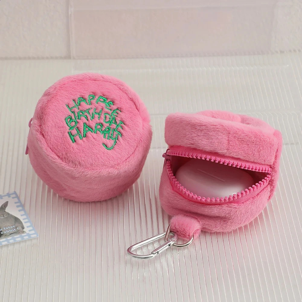 Kawaii Harries Hager Women Pink Plush Coin Purse Potters Cartoon Pendant Storage Bag Mini Girl Purses Wallet Pouch 240906