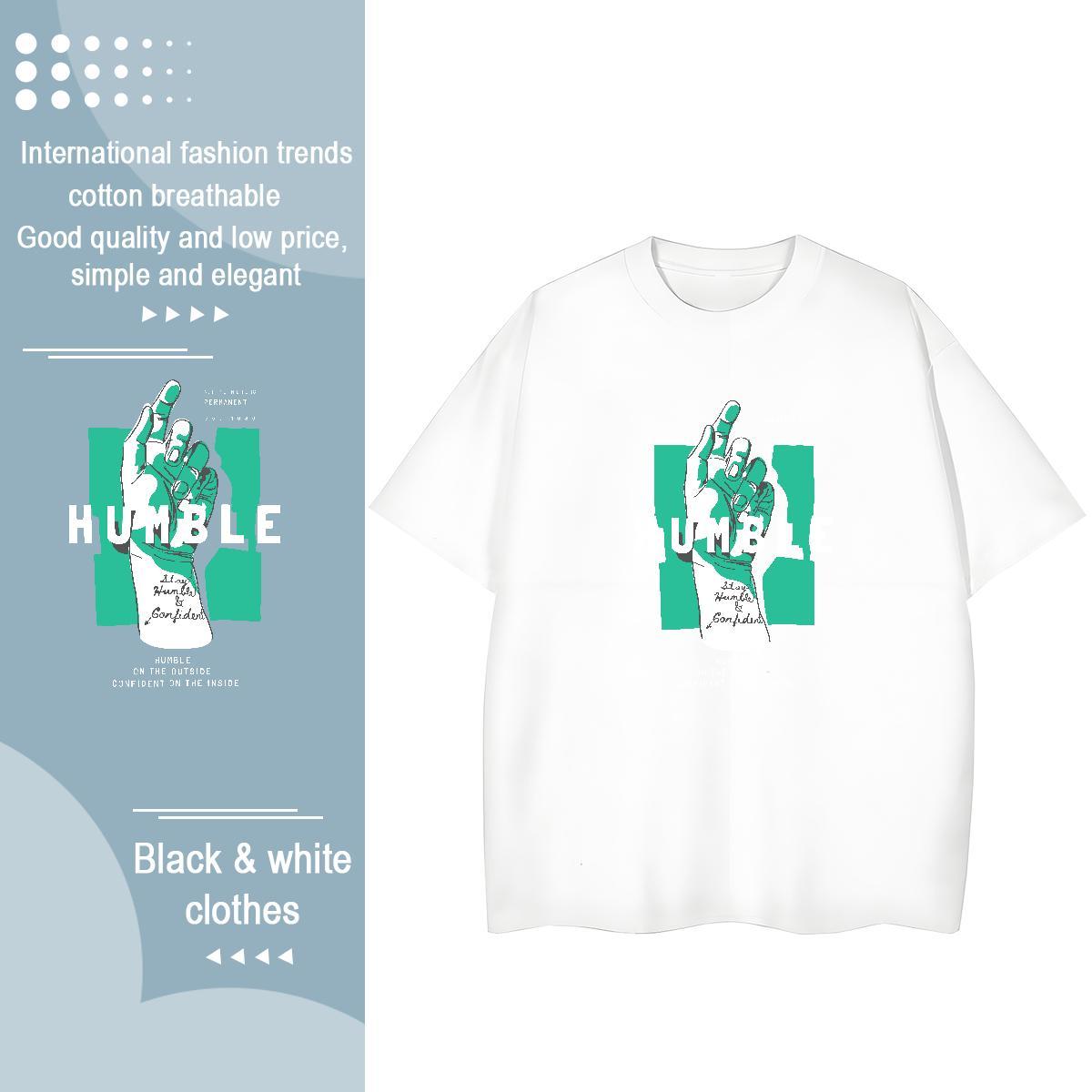 Fashion T Shirts Women 230g Pure Cotton Comfortable Casual Sport hand Unisex Tshirts Lady Graphic Tees Shirts