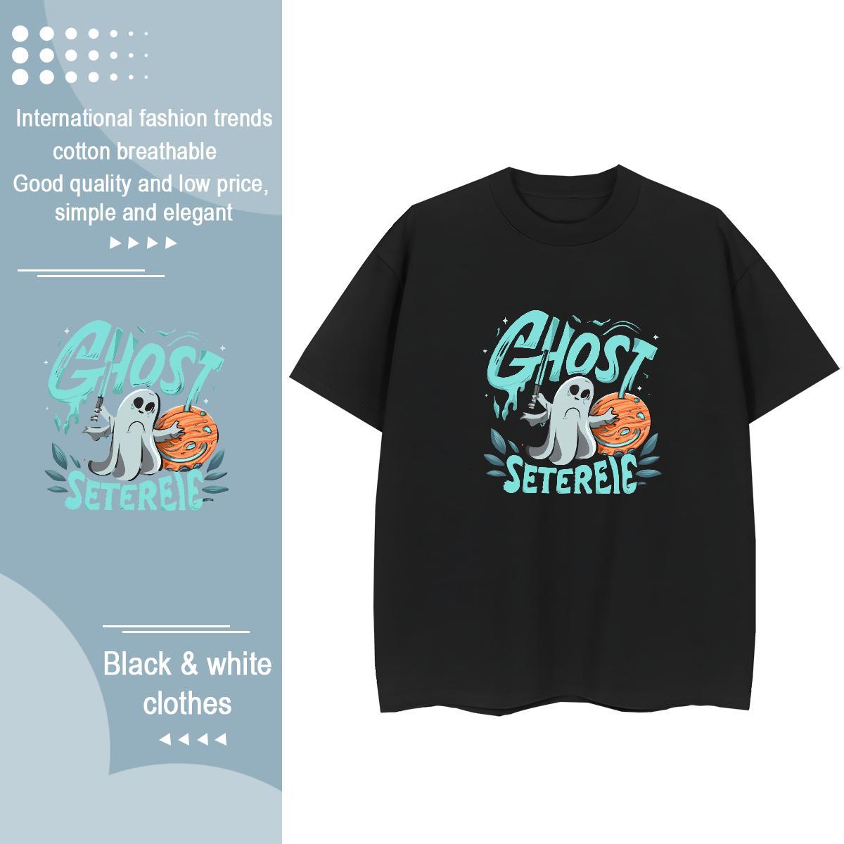 Brand Womens T Shirts 230g 100% Cotton Breathable Short Sleeve Outdoor skull Tshirt for Man Woman Loose Cartoon Anime Tshirts