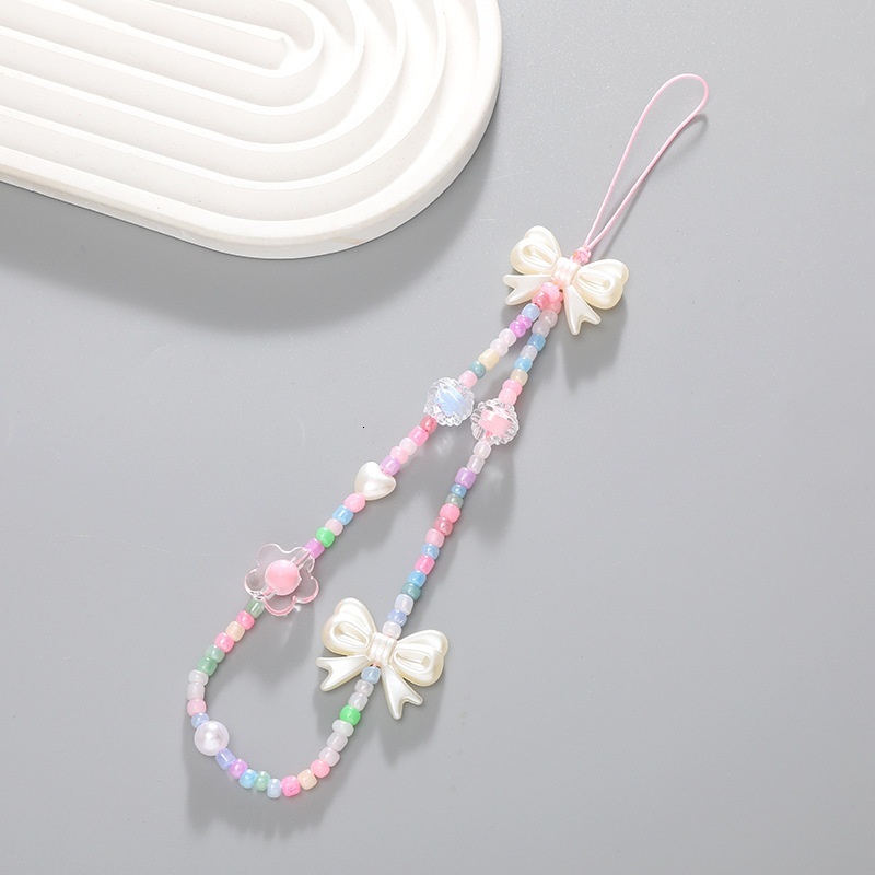 Yi Lian's New Beaded Chain, Case, Hanger, drop and Anti loss Wrist Short Mobile Phone Strap, Female